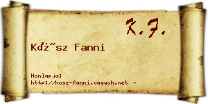 Kósz Fanni névjegykártya