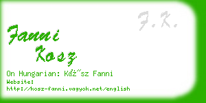 fanni kosz business card